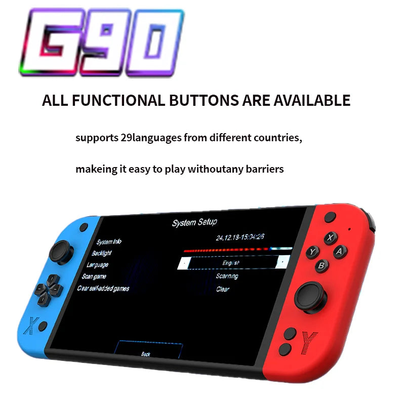 Consola Retro Portátil 7” com 64GB, ecrã HD e milhares de jogos clássicos estilo PSP/PS1.