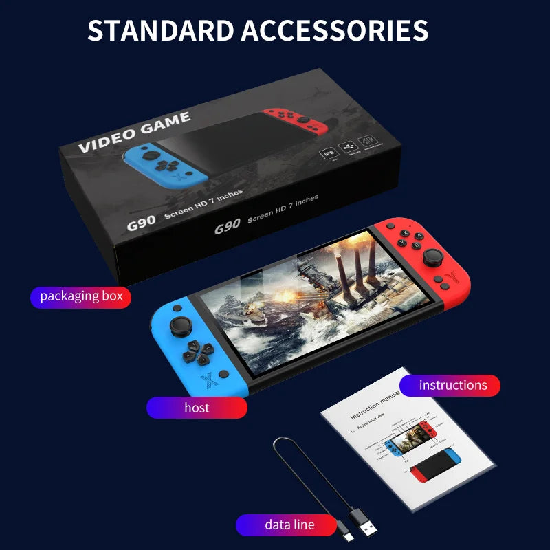 Consola Retro Portátil 7” com 64GB, ecrã HD e milhares de jogos clássicos estilo PSP/PS1.
