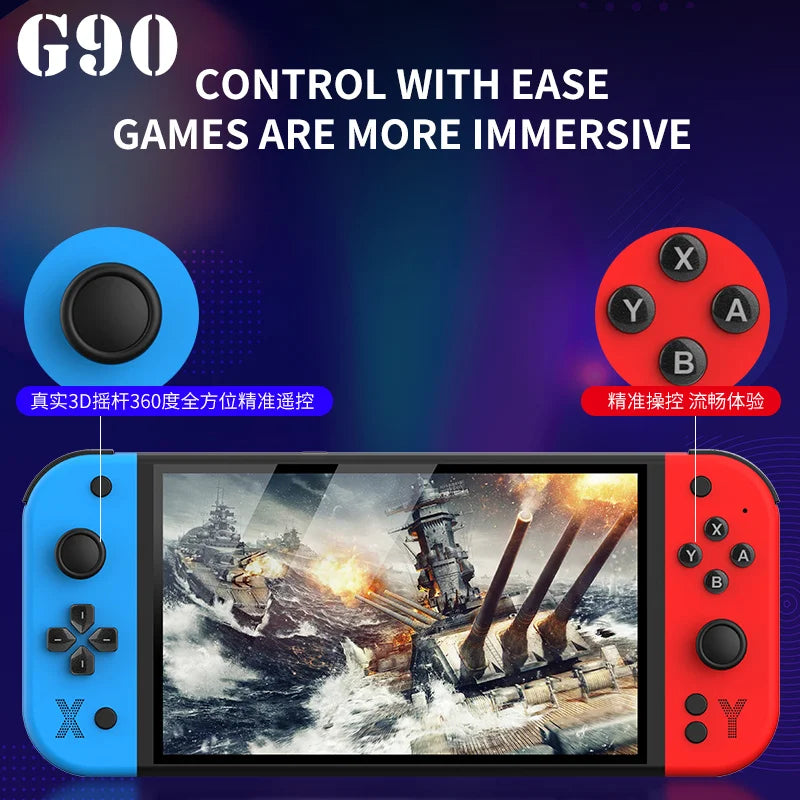 Consola Retro Portátil 7” com 64GB, ecrã HD e milhares de jogos clássicos estilo PSP/PS1.